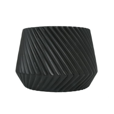 Better Homes and Gardens 6 in Black Ceramic Ridge Planter