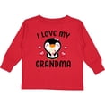 thumbnail image 3 of Inktastic I Love My Grandma with Cute Penguin and Hearts Girls Long Sleeve Toddler T-Shirt, 3 of 5