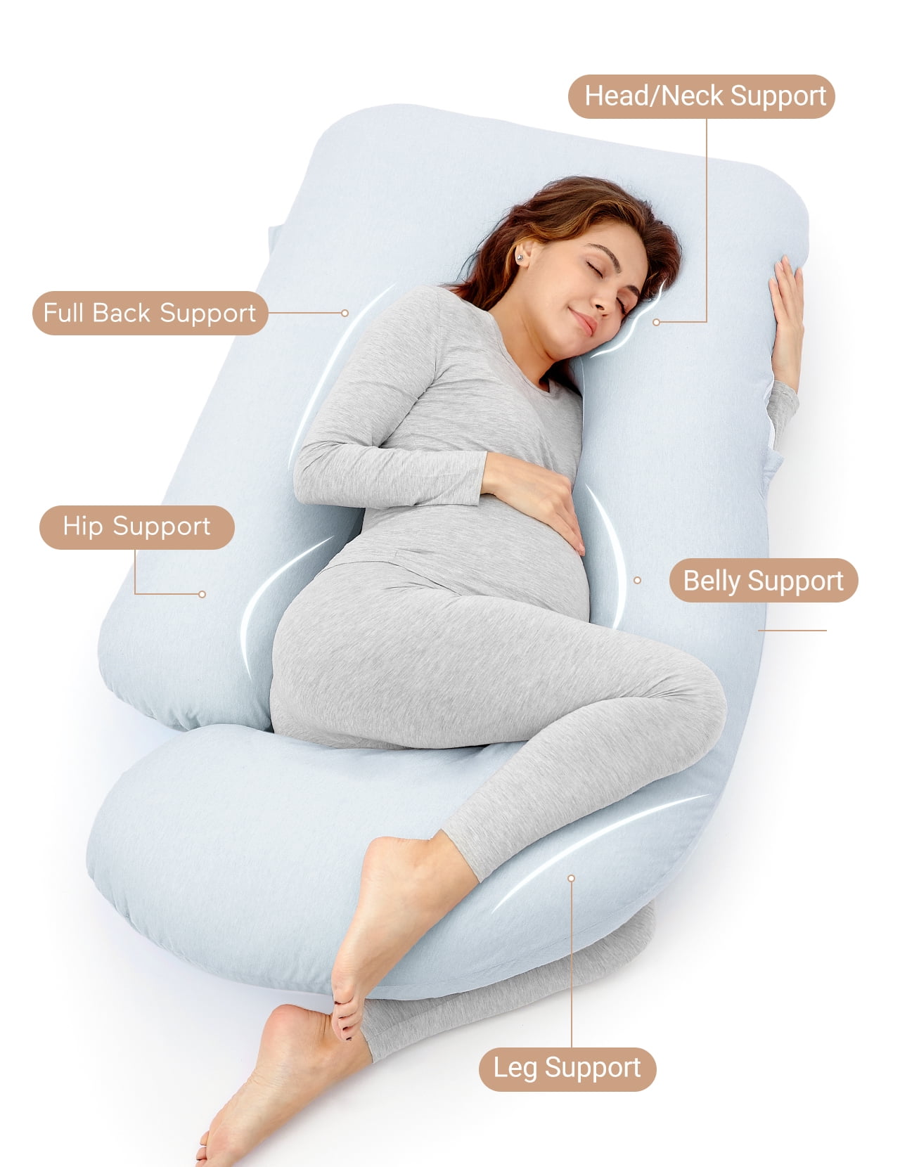 Momcozy Pregnancy Pillows, U Shaped Maternity Body Pillow for Side