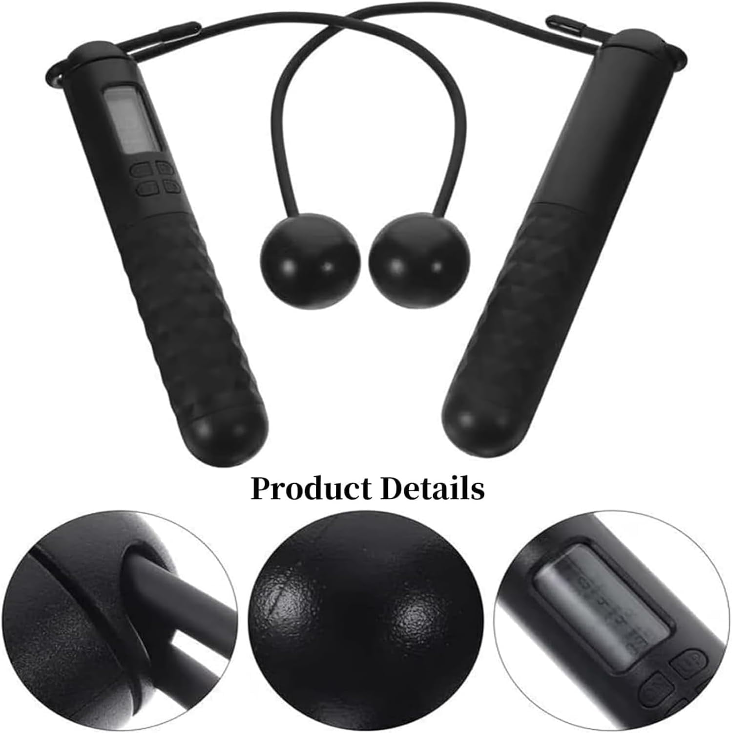 Runaivete Skipping Rope with Counter, 2026 New Cordless Jump Rope,  Gravity Ball Skipping Tangle-Free Jumping Rope with Adjustable Digital Timer & Calorie for Lose Weight - Shape a Perfect Body