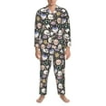 thumbnail image 3 of Salouo cartoon cute Skull star Print Button-Front Long Sleeve Pajama Set for Men, Soft 2Pjs Men's Long Sleeve Sleepwear-XX-Large, 3 of 7