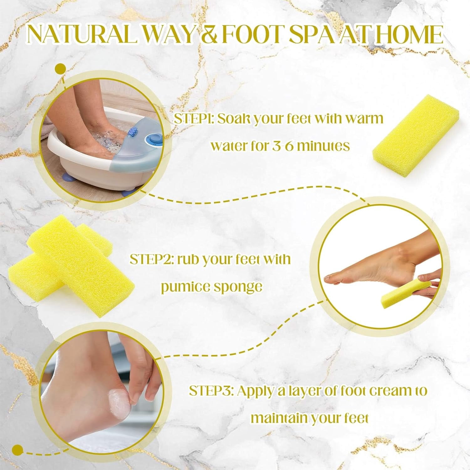100 Pcs Pumice Stone for Feet Scrubber Dead Skin Disposable Pedicure Pumice Stone Foot Shower Scrubber for Heel Cuticle Callus Remover Bath Spa(Yellow)