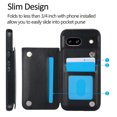 thumbnail image 5 of For Google Pixel 8 Pro Wallet Case with Card Holder, Premium PU Leather Kickstand Credit Card Slots Case,[RFID Blocking] Double Magnetic Clasp Back Flip Durable Shockproof Cover, Black, 5 of 10