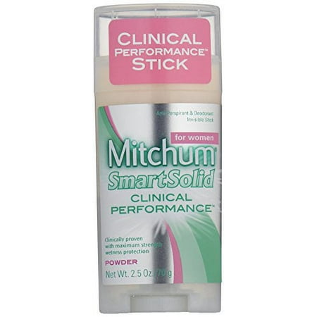 5 Pack Mitchum Smart Solid Clinical Performance Powder Anti-Perspirant 2.5 Oz Ea