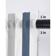 thumbnail image 6 of Blue Gray Striped Tier Curtains 36 Inch Length, Sheer Curtains for Bedroom Living Room Window Farmhouse Stripe Art Rod Pocket Voile Drapes Kitchen Curtains Small Half Window 27.5"x36" 2 Panels, 6 of 6