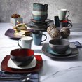 thumbnail image 4 of Gibson Soho Lounge Ensemble de 16 Pcs en Glaçure Réactive Vaisselle Assiettes, Bols et Tasses, Rouge, 4 of 7