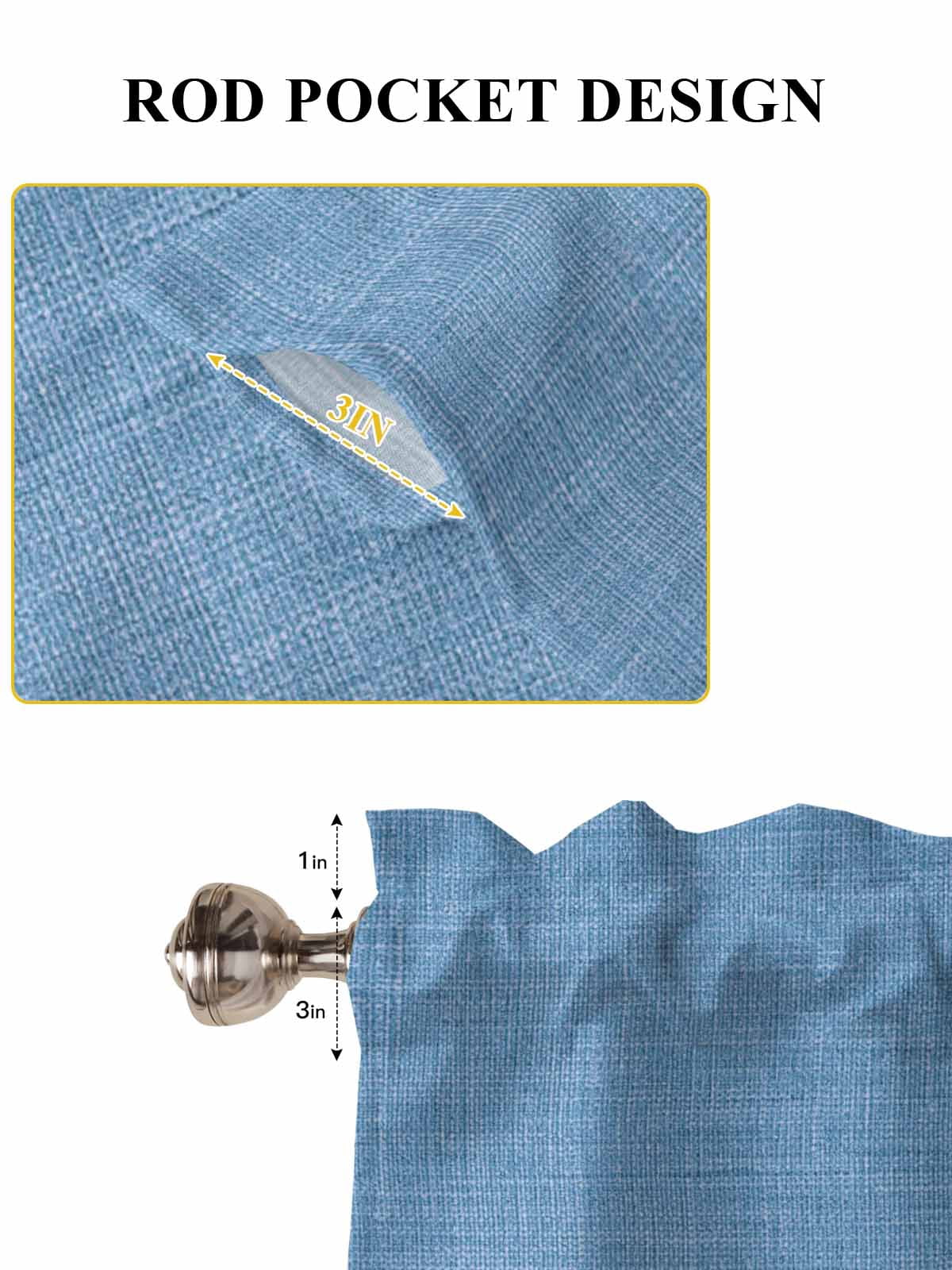 Blue Tier Curtains 45 Inches Long, Farmhouse Burlap Solid Blue Color Modern Linen Texture Window Treatment Curtain Drapes, Small Curtain Drapes for Bathroom Laundry Room, 27.5"x45", 2 Panels