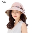 thumbnail image 2 of Eigraketly Sombrero de paja plegable para mujer y niña, para viajes al aire libre, playa, ala ancha Sombreros rosado Eigraketly PS10131-02, 2 of 6