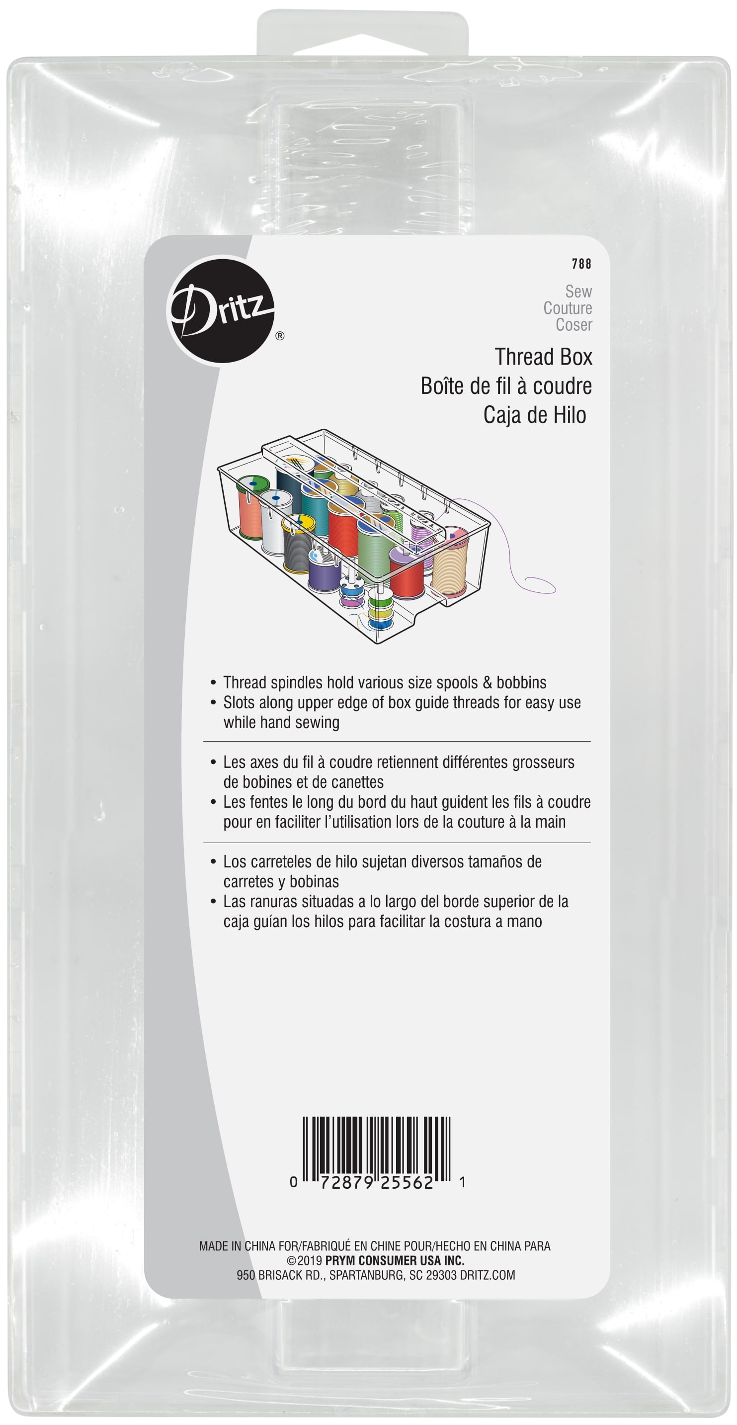 Dritz Plastic Clear Thread Storage Box