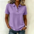 thumbnail image 5 of TGSLY Women's Work Golf Shirts Soft Breathable Collared Short Sleeve Tops Relaxed Dressy Casual Half Button Down Solid Color Blouses XXL, 5 of 7