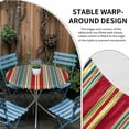thumbnail image 5 of Colorful Striped Fitted Tablecloth with Elastic Edged, Round Table Cloth for Dining Table, Boho Rainbow Abstract Vertical Lines Waterproof Oil Proof Table Cover for Indoor Outdoor 55"-60", 5 of 8