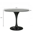 thumbnail image 7 of LeisureMod Verve Mid-Century Modern Round Dining Table with White Resin Top and Black Pedestal Base for Kitchen and Dining Room, 36 Inch, 7 of 7