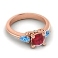 thumbnail image 3 of Diamond-Capitals 2.50 Carat Fine Round Cut Red Ruby & Blue Topaz Gemstone Three Stone Anniversary Ring for her Solid 14K Rose Gold Size 8.5, 3 of 8