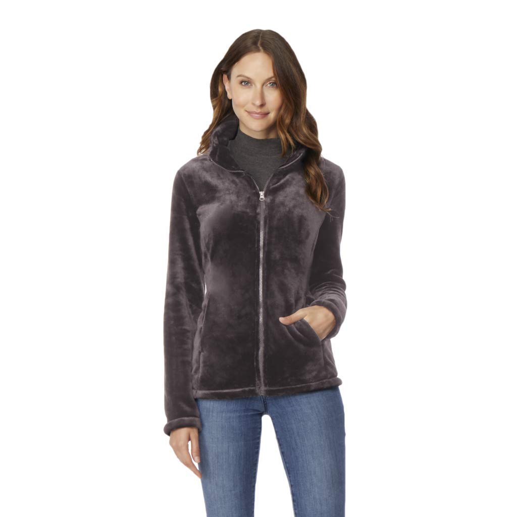 32 Degrees Heat Women Soft & Cozy Plush Velvet Full Zip Jacket