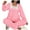 Pink, variant on Lopecy-Sta Women's Flannel Pajamas Winter Casual Square Neck Mid-Length Nightdress Fleece-Lined Comfy Pajamas Sleepwear Set for Women