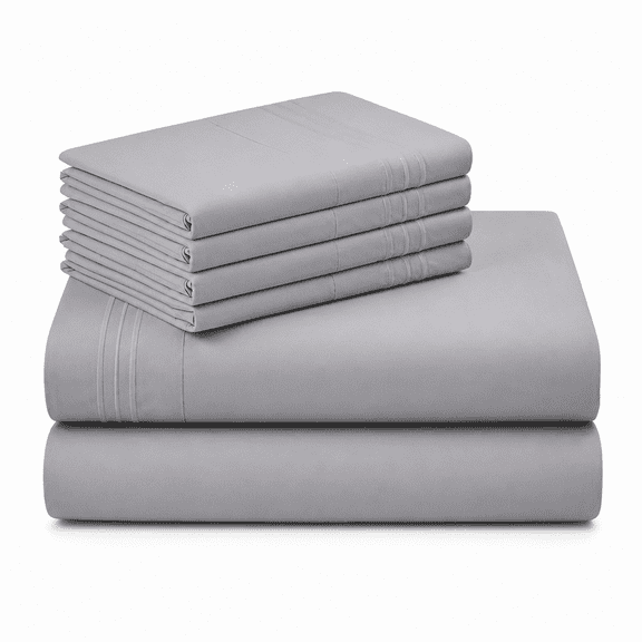 FURMORA 2026 New Pure Egyptian Cotton 800 Thread Count Sheet Set,4 Pc Set,Queen Size Bed Sheets Sateen Weave,Soft Luxury Bedding,Fits Upto 21" Inch Deep Pocket (Silver Solid,Queen Size)