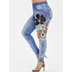 thumbnail image 1 of Más el tamaño del patrón de flor 3D del cráneo Alta subida del Jeggings Rosegal Leggings de talla grande, 1 of 5