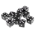 thumbnail image 3 of Lishi Hexagonal Black Dice Set - 10 Standard 16mm Acrylic Dice, Square Angled, 3 of 4