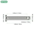 thumbnail image 3 of Uxcell 20-Pack Single Hole Clevis Pins, M4 x 25mm 304 Stainless Steel Flat Head Clevis Pins, 3 of 6