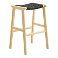 thumbnail image 3 of Bar Stool Chair Barstool, Set of 2, Black Natural, Wood, Pub Cafe Bistro Dining Kitchen Hospitality Restaurant, Modern Contemporary HB36088, 3 of 10