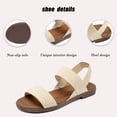 thumbnail image 3 of Ataiwee Women's Flat Slide Sandals - Casual Adjustable Elastic Strappy Double Bands Summer Flat Sandals., 3 of 6