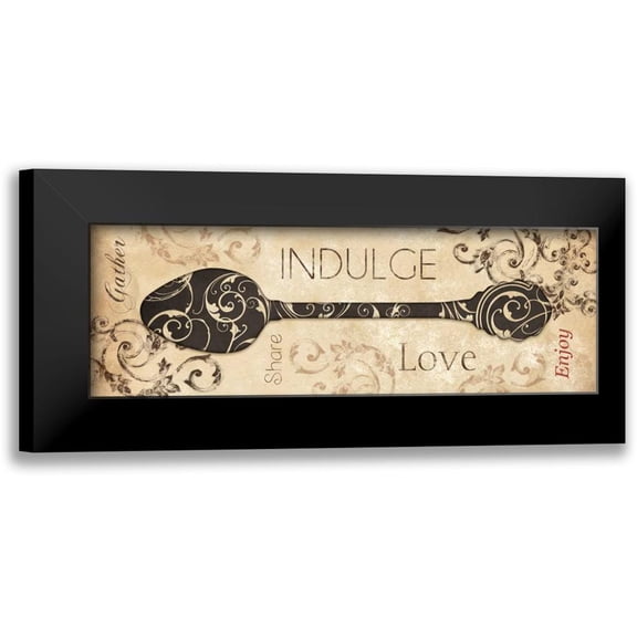 Dee Dee 14x7 Black Modern Framed Museum Art Print Titled - Indulge