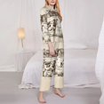 thumbnail image 3 of Yiaed Cows On The Farm Print Pajamas Women's Long Sleeve Sleepwear Soft Button Down Loungewear Pjs Lounge Set Nightwear Womens Pajama Pants-XX-Large, 3 of 7