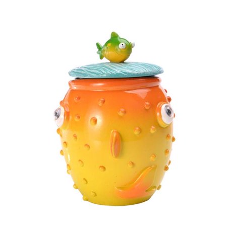 

Panda Superstore PL-HOM16439921-KELLY00916-RP Creative Cotton Swab Dispenser Exquisite Home Decor Fish Pattern Toothpick Holder