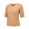 thumbnail image 5 of Shirts for Women, Women's Round Neck Short Sleeved Loose T Shirt with A Knit Bottom Short Top Gold S, 5 of 9