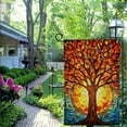 thumbnail image 6 of America Forever Stained Glass Tree House Flag,  Double Sided, Vibrant Fall Tree with Sun, Tree of Life, Autumn Seasonal Outdoor Flags for Yard, Lawn, and House, 6 of 8