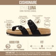 thumbnail image 4 of Cushionaire Luna Cork Footbed Sandals for Women – Comfortable Slip-On Women's Shoes with Genuine Suede Footbed & Arch Support | Slides for Women, 4 of 18