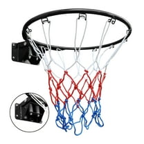 Basketball Double Spring Solid Rim, 18" Steel Basketball Rim for Indoor and Outdoor Black
