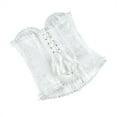 thumbnail image 2 of LEKDFST White Overbust Lace Corset Tops for Women Bodyshaper Sexy Corset Top Push Up Bustier Waist Trainer Bustier Top M, 2 of 7
