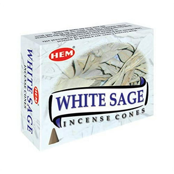 White sage cones pack of 12 ,10 cones Each Total 120 cones -HEM INCENSE