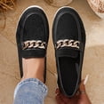 thumbnail image 2 of Wensltd Women's Loafer Shoe with Metal Chain Plus Size Shoes Casual Office Wear Everyday Women Shoes, 2 of 9