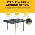 thumbnail image 4 of Navy Blue Flowers Table Cloths for 5 Foot Rectangle Tables, Spring Floral Elegant Pastoral Botanical Patio Waterproof Elastic Fitted Tablecloths, Washable Rectangular Table Cover for Camping, 4 of 8
