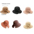thumbnail image 2 of Qarigey Sombrero de paja de verano Bowknot de ala ancha Sombreros para el sol Playa Deporte al aire libre Transpirable Ahuecado Sombrilla de Sombreros Caqui M (56-58 cm), 2 of 6