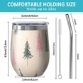 thumbnail image 5 of 12oz Stemless Wine Tumblers Beige Christmas Tree Pattern Vacuum Insulated Stainless Steel Travel Tumbler Cups Mug with Lid and Straw for Champaign,Cocktail,Beer with Cleaning Brush, 5 of 5