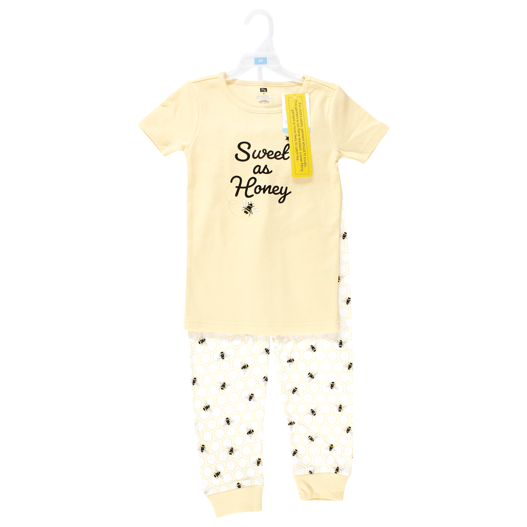 Hudson Baby Infant Girls Cotton Pajama Set, Sweet As Honey, 7 Years