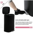 thumbnail image 3 of Dkeli Step Trash Can 13 Gallon Bathroom Trash Can Stainless Steel Kitchen Garbage Can with Foot Pedal & Liner for Kitchen, Bathroom, Office, Black, 3 of 7