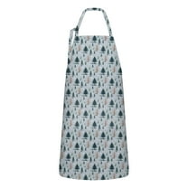 Light Blue Christmas Tree Apron-Garden Aprons for Women with Pockets-Cotton Linen Waterproof Kitchen Cooking Gardening Aprons Adjustable for Kitchen,Cooking,BBQ and Salon 32"x27"
