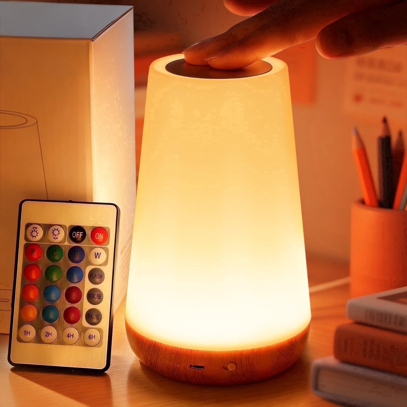 Noahstrong Night Light, Dimmable Touch Lamp, 13 RGB Colors photo 1