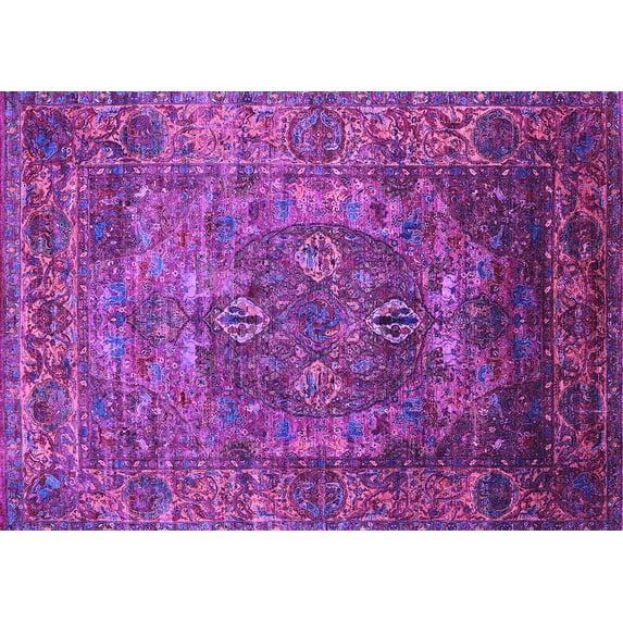 Ahgly Company Indoor Rectangle Oriental Purple Industrial Area Rugs, 4' x 6'
