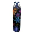 thumbnail image 3 of Women's Summer Overalls with Christmas Print - Vintage Jumpsuit (Non-Adjustable Straps), Black, Size L, 3 of 4