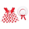 thumbnail image 3 of lcziwo Baby Girls Clothes Newborn Infant Dress 2 Piece Set Polka Dot Sundress with Sunhat Red 2 Years, 3 of 6