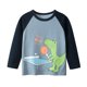 thumbnail image 1 of Gibobby Camisas Para Niños Elegantes Camisetas de cuello redondo con empalme de Color de manga larga con estampado de dinosaurio para niños pequeños y niñas, camisetas, ropa p(Multicolor, 5-6 Años), 1 of 5