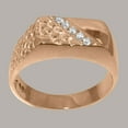 thumbnail image 2 of LBG British Made 14k Rose Gold Cubic Zirconia Mens band Ring - 33 size options - Size 7.75, 2 of 6