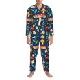 thumbnail image 4 of Kll Colorful Mushrooms Sleepwear Mens Flannel Pajamas,Long Cotton Pj Set, 4 of 9