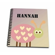 3dRose Hannah Pink ladybug girls name - Mini Notepad, 4 by 4-inch