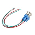 thumbnail image 4 of Interruptor de botón metálico de enclavamiento de 19 mm de diámetro de montaje 1NO 12V luz LED azul con cables de enchufe de socket 1 pieza, 4 of 5